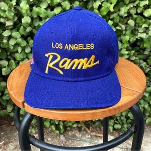 Vintage 90s LA Los Angeles Rams Sports Specialities Script Logo Snapback Hat